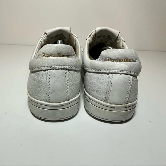 Psycho Bunny Shoes Mens 7.5 Lucky Find White Low Top All Over Logo (156 Box 19) - Picture 8 of 12